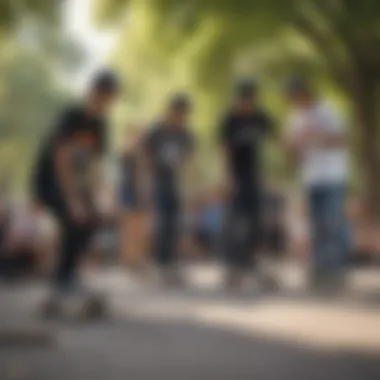 Community Connection Among Local Skaters Group of skaters sharing stories at a local park