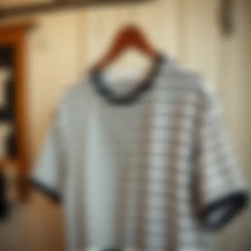 Classic Striped Tee Classic black and white striped tee on a vintage hanger