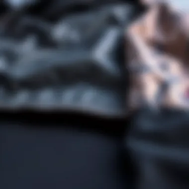 Close-up of fabric textures used in reversible jackets