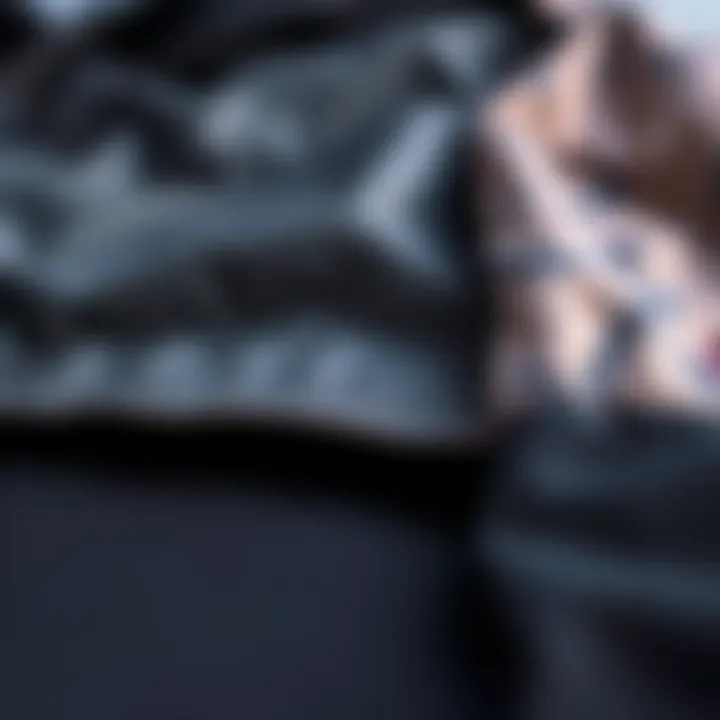 Close-up of fabric textures used in reversible jackets