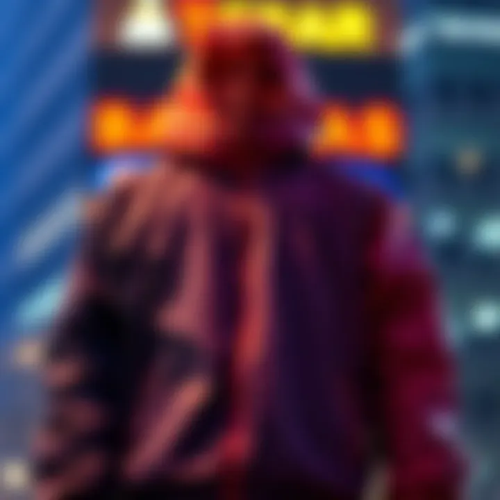 Illustration of reversible windbreaker showcasing its dual design