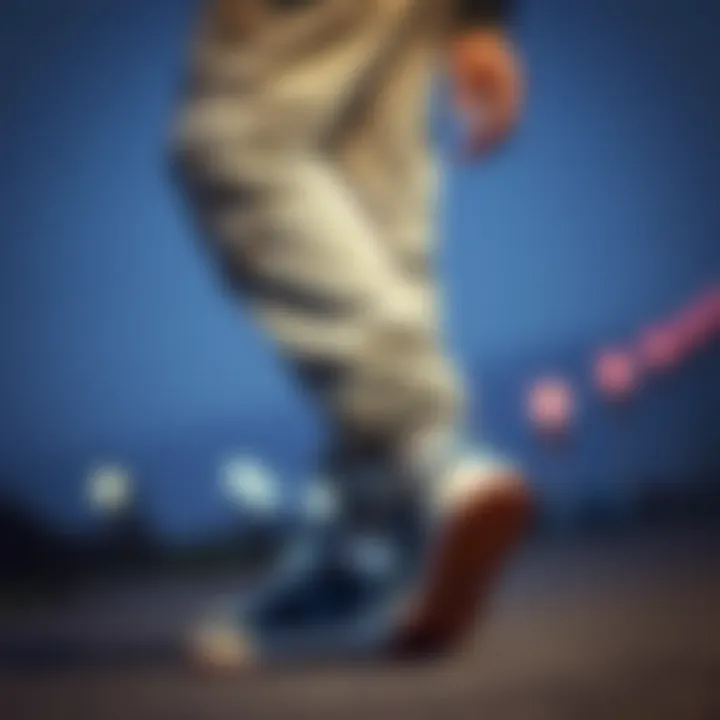 Fashion Fusion: Gray Cargo Sweatpants and Skate Shoes Stylish combination of gray cargo sweatpants with skate shoes