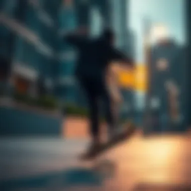 A skateboarder performing a trick on an antihero board in an urban setting