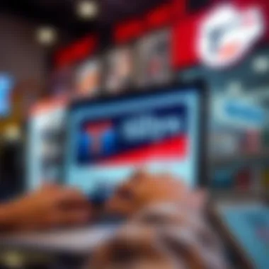 Purchasing Tillys E-Gift Card Online Digital screen displaying Tillys e-gift card purchase