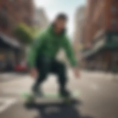Urban Fashion with Ultrarange Exo Green Fashionable urban setting highlighting the design of the Ultrarange Exo Green