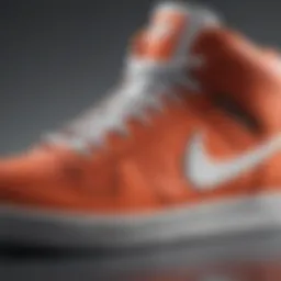 Close-up view of a Nike sneaker with crease protector