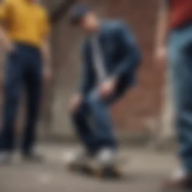 Versatile Styling with Dickies Collage of popular styling options with low waisted Dickies