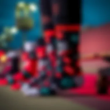 Marketing strategies displayed alongside Nike socks showcasing brand positioning