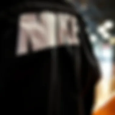 Close-up of the fabric texture of Nike shorts