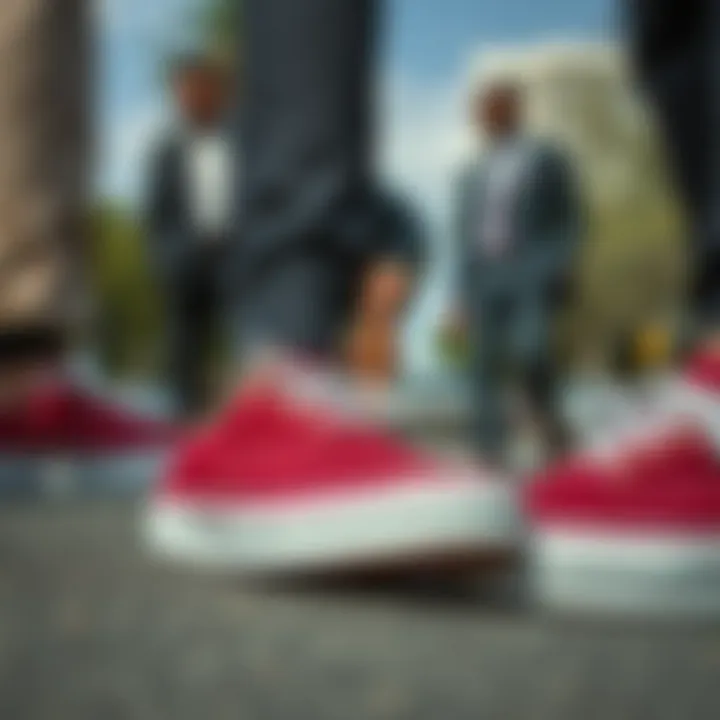 A casual and formal setting where Vans dress shoes are worn.