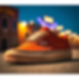 A stylish pair of Vans dress shoes showcasing unique design features.