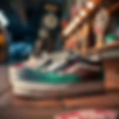 Vans shoes displayed in a skate culture setting