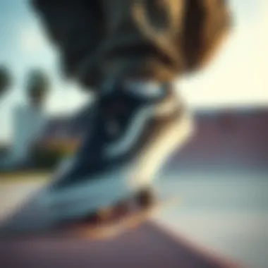 Vans Old Skool Pro in action on a skateboard ramp