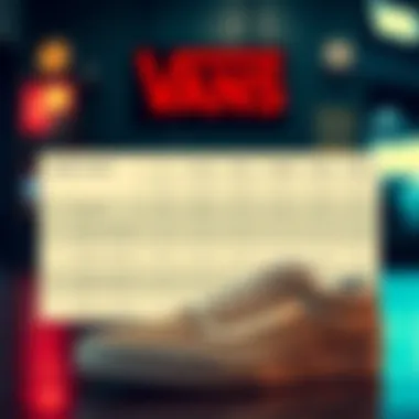 Sizing Chart for Vans Old Skool An illustration of a sizing chart for Vans Old Skool sneakers, detailing various size options