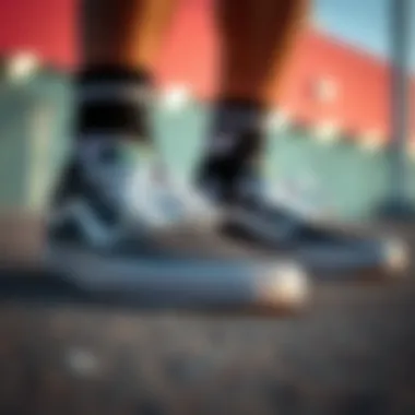 Materials and Technology in Vans Running Sneakers Close-up view of Vans running sneakers materials and technology