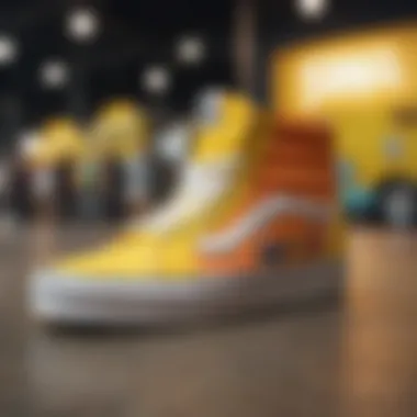 Vans x SpongeBob at Fashion Show Vibrant display of Vans x SpongeBob collection at a fashion event