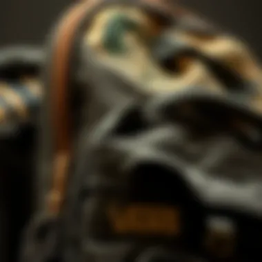 Close-up of Vans backpack materials and textures