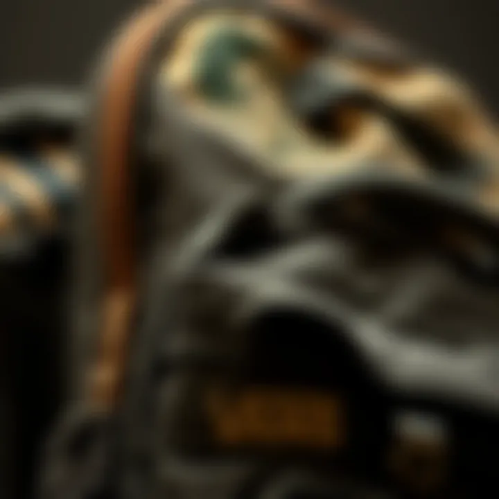 Close-up of Vans backpack materials and textures