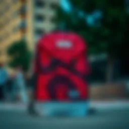 Stylish Vans backpack against an urban backdrop