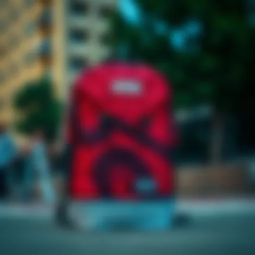 Stylish Vans backpack against an urban backdrop