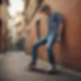 Vans striped shirt displayed on a skateboard