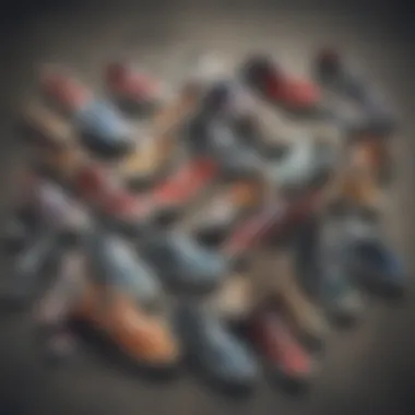 Diverse Designs of Vans Nonslip Shoes for Skateboarders Variety of Vans nonslip shoe designs displayed