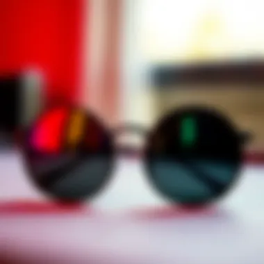 An artistic representation of various circle sunglasses designs