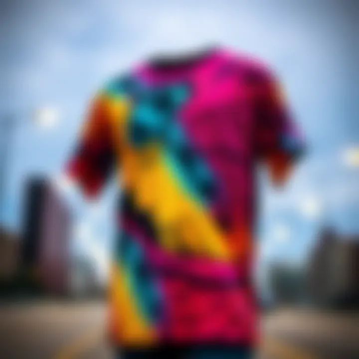 A vibrant shirt showcasing a unique artistic design inspired by skate culture