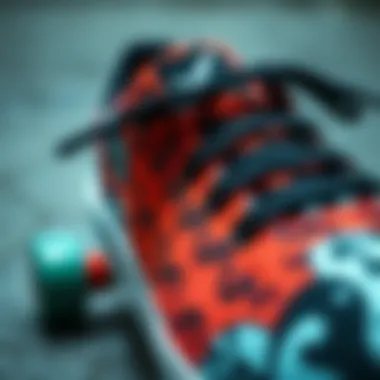 Detailed view of the Volcom Solver's unique design patterns