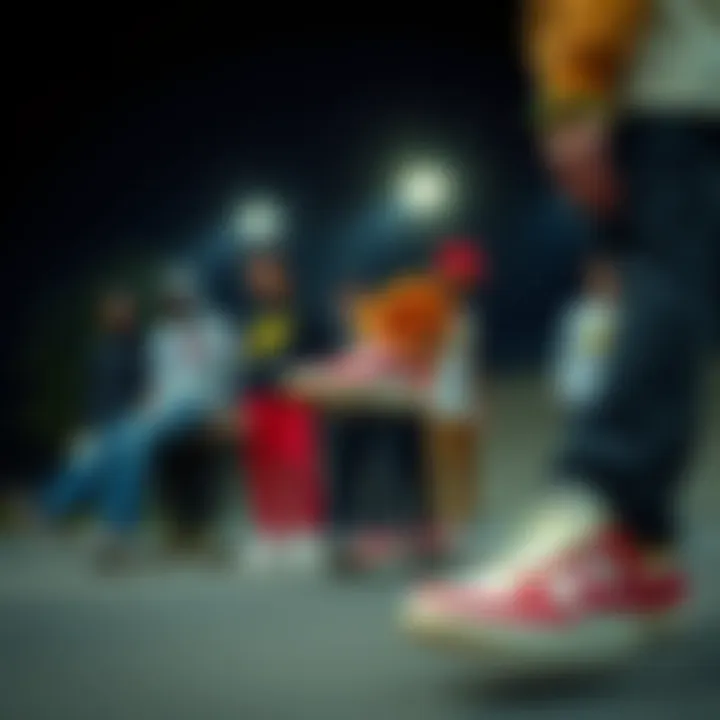 Group of skateboarders wearing Nike Blazers
