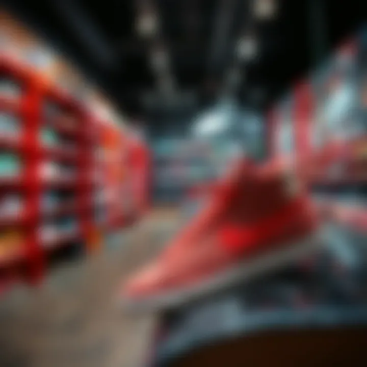 Stylish display of Nike Blazers in a skate shop