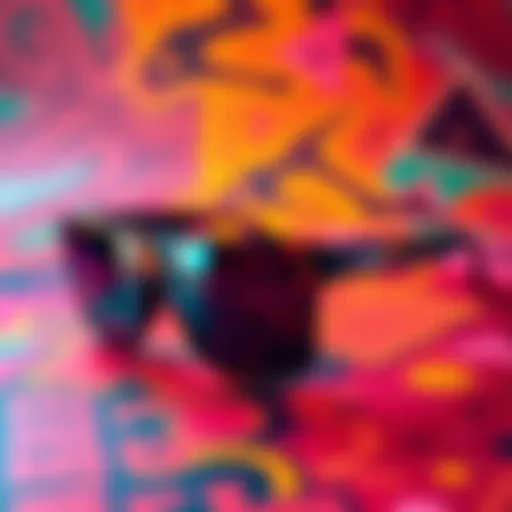 Stylish Pit Viper sunglasses displayed on a vibrant background