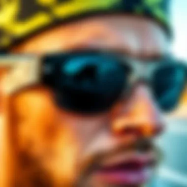 A close-up of the unique design of Pit Viper sunglasses