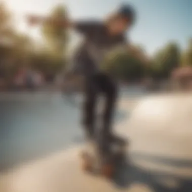 Group of young skaters enjoying a day at the skate park