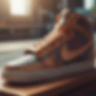 Intricate Design Features of Nike Skateboard Shoes Close-up of Nike skateboard shoe design details